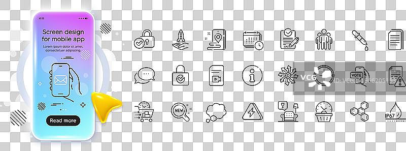 信息对话气泡和时间线图标用于网页应用程序图片素材