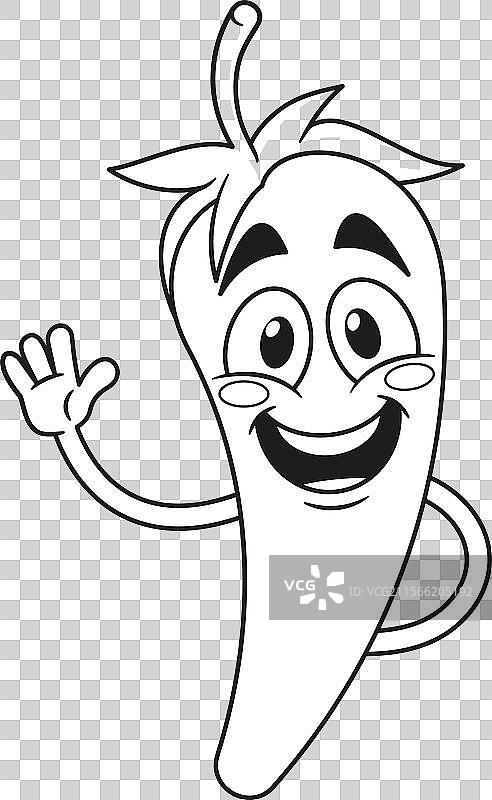 快乐的热辣椒单色图案图片素材