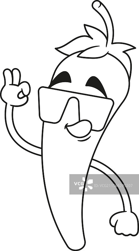 酷炫的单色辣椒角色图片素材