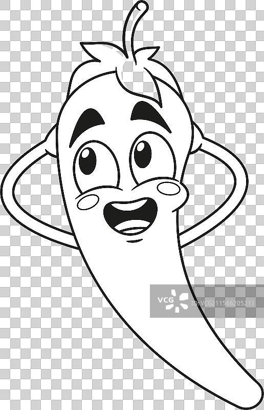 单色热椒漫画角色图片素材