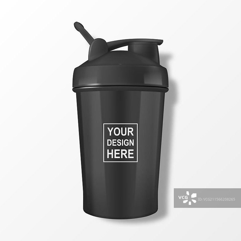 逼真的3D黑色空光滑摇杯图片素材