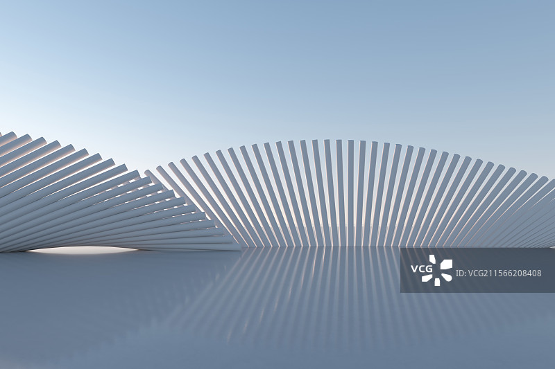3D白色曲面建筑图片素材