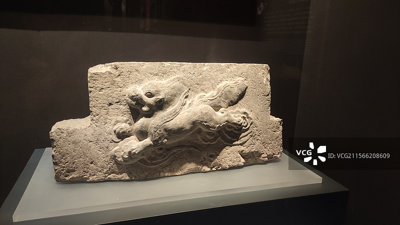 文物:西安大明宫石刻飞兽，好可爱图片素材