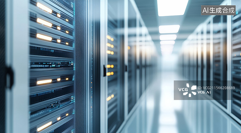 【AI数字艺术】数据中心服务器机房图片素材