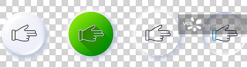 点击手势线图标，两根手指掌心符号线图片素材