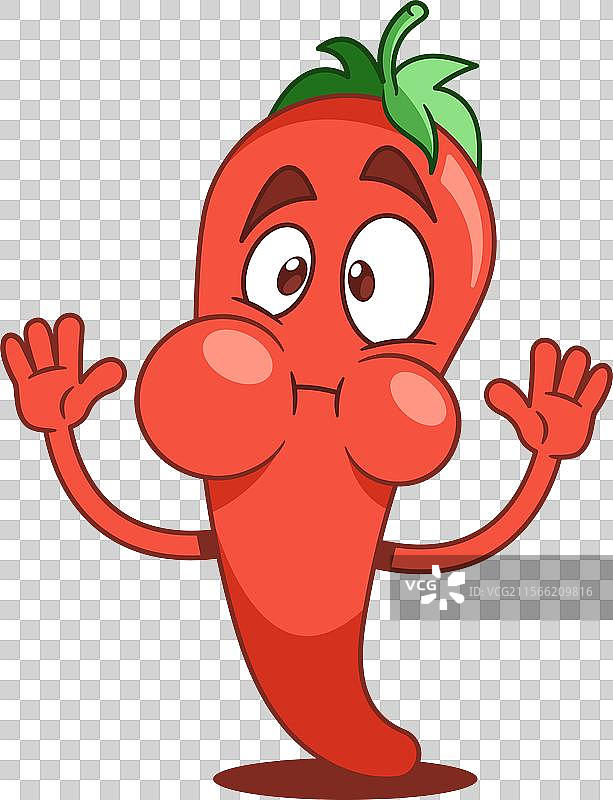 红脸颊的火辣椒图片素材