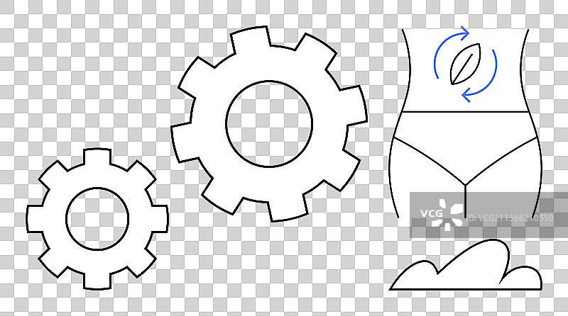 健康消化概念与人类齿轮图片素材