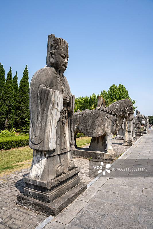江苏盱眙明祖陵神道石刻图片素材