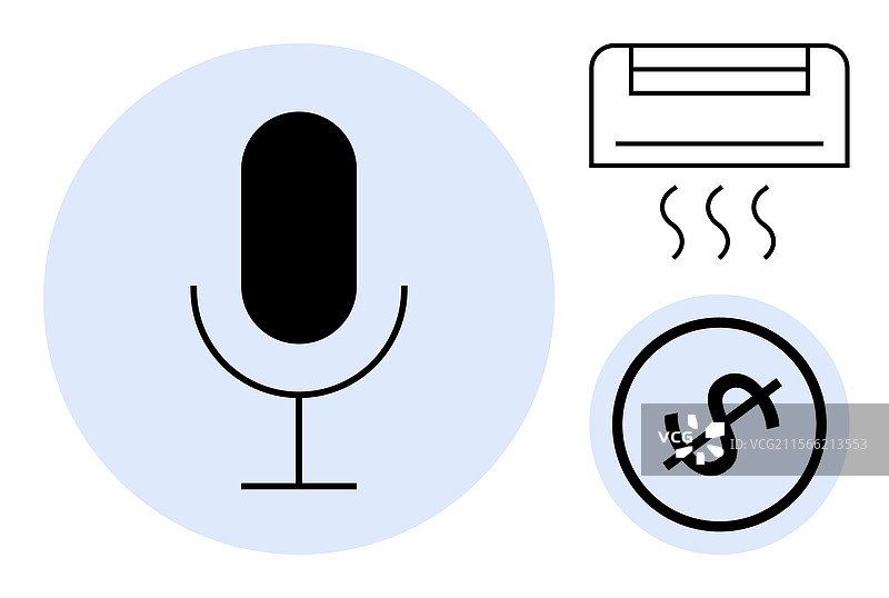 麦克风图标、空调和美元符号图片素材