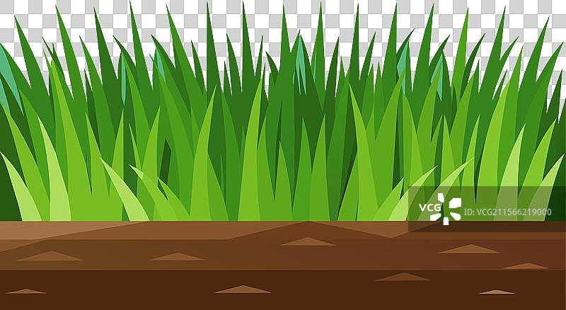 新鲜绿色的春天草地卡通图案图片素材