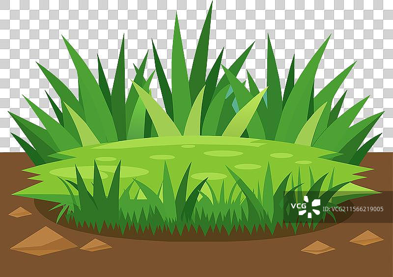 新鲜绿色的春天草地卡通图案图片素材