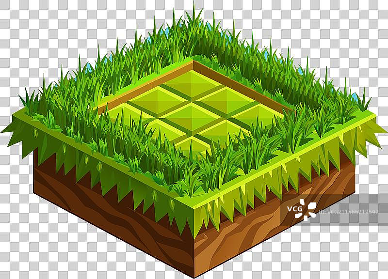 一片绿色新鲜草坪的矩形区域图片素材