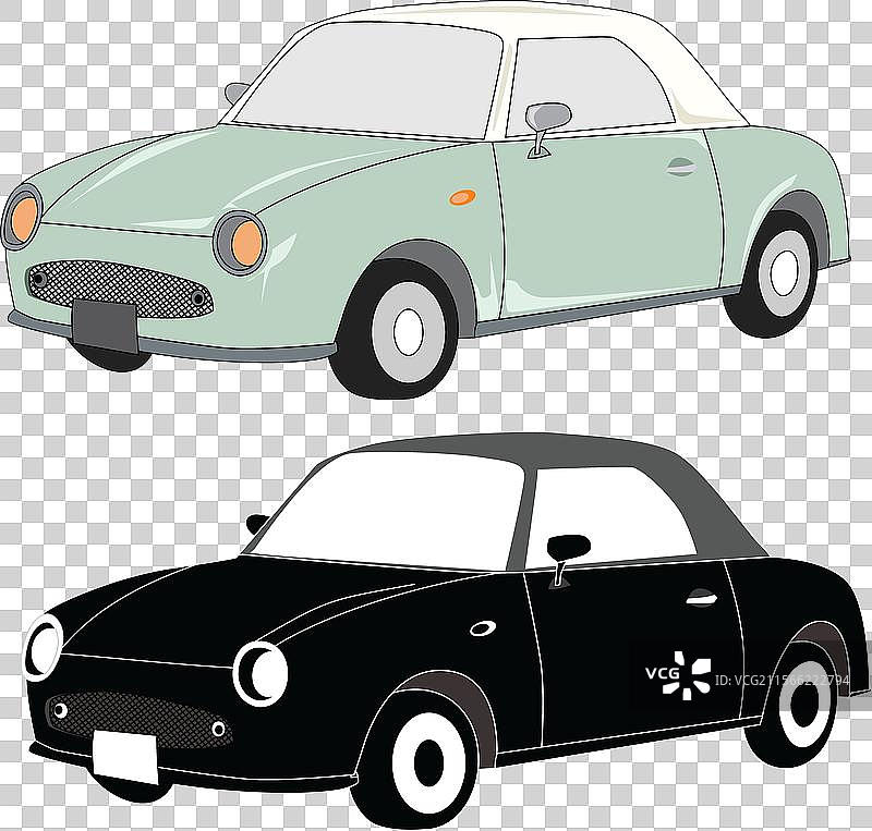 复古汽车轮廓图片素材