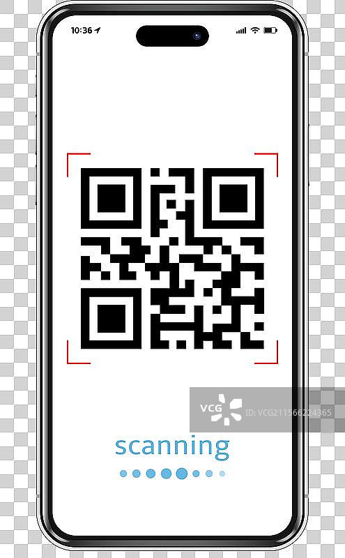 带有二维码扫描的手机模型图片素材