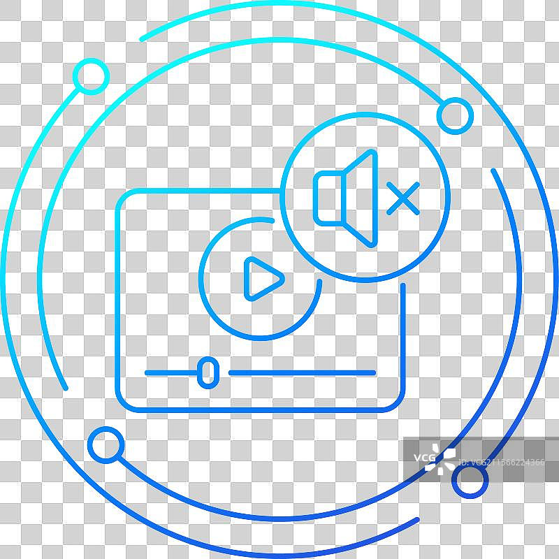 静音视频图标线性设计图片素材