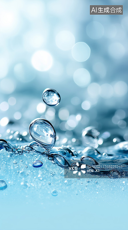 【AI数字艺术】晶莹剔透的水珠之舞图片素材