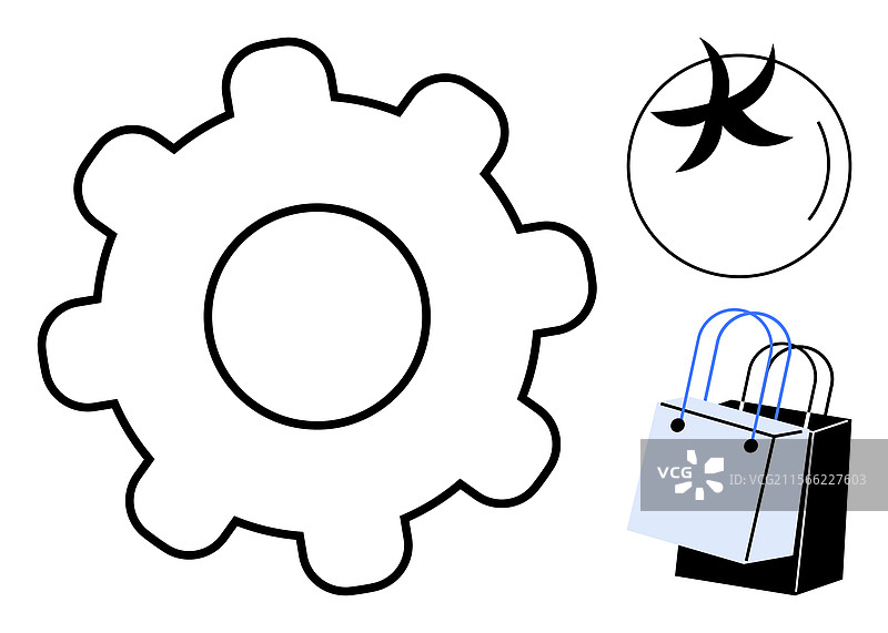 齿轮机制、占星符号与购物图片素材