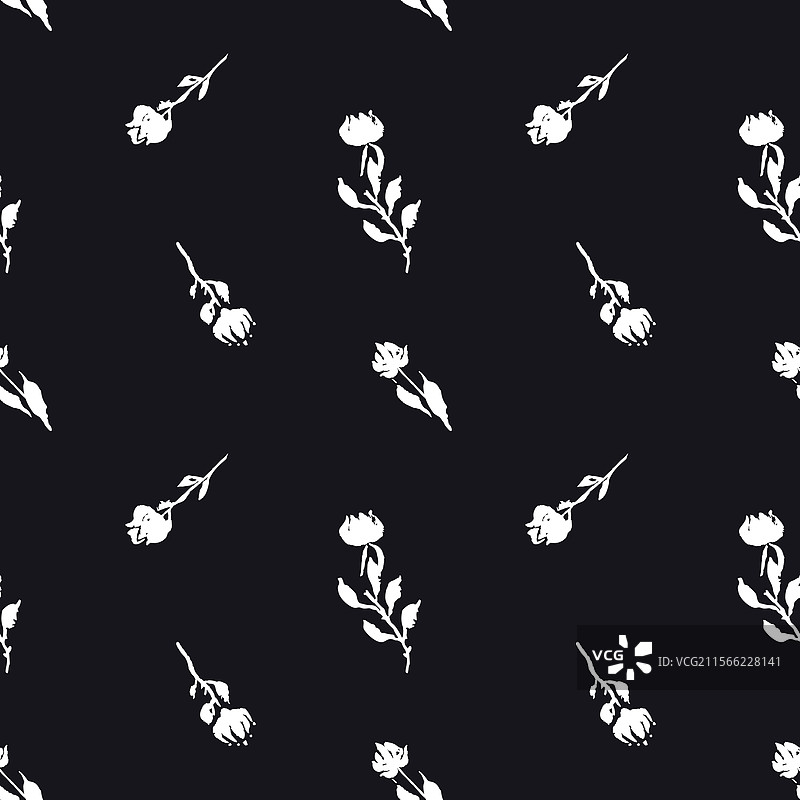 黑白手绘无缝图案图片素材
