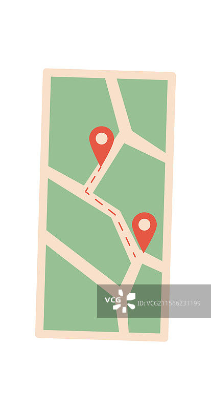 智能手机上的平面导航地图应用图片素材