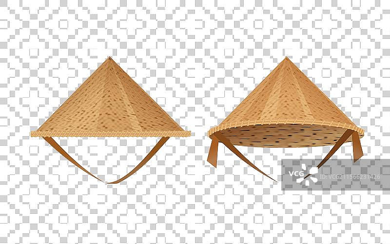 亚洲农民的传统草编竹帽图片素材