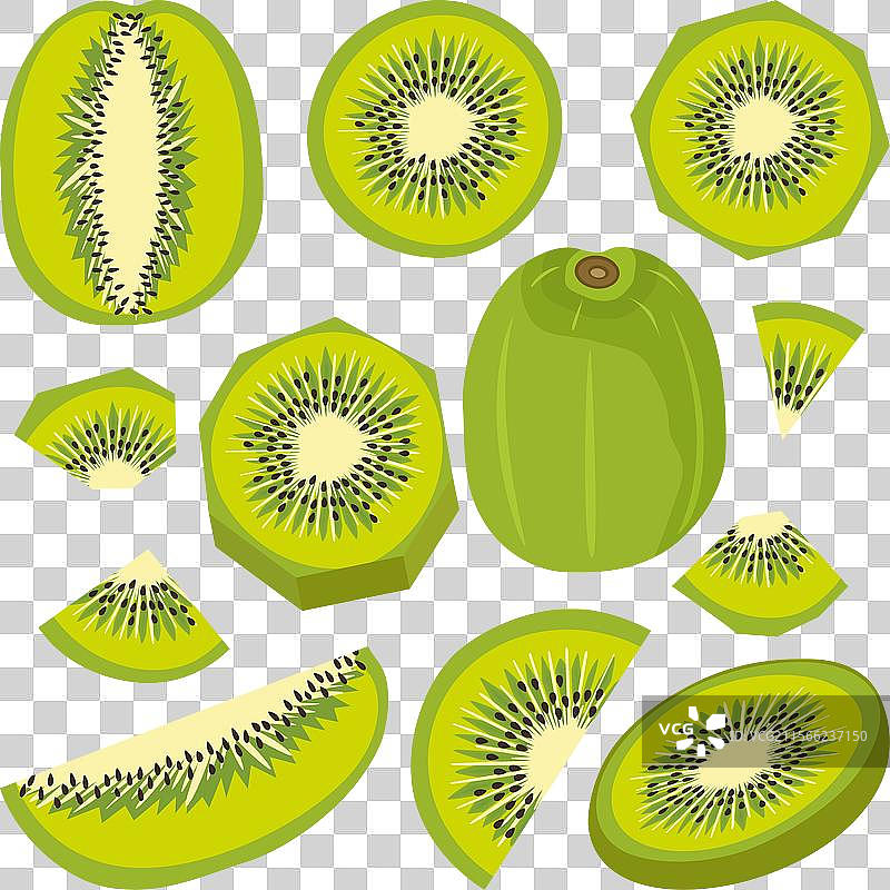 切片猕猴桃的数字拼贴画图片素材