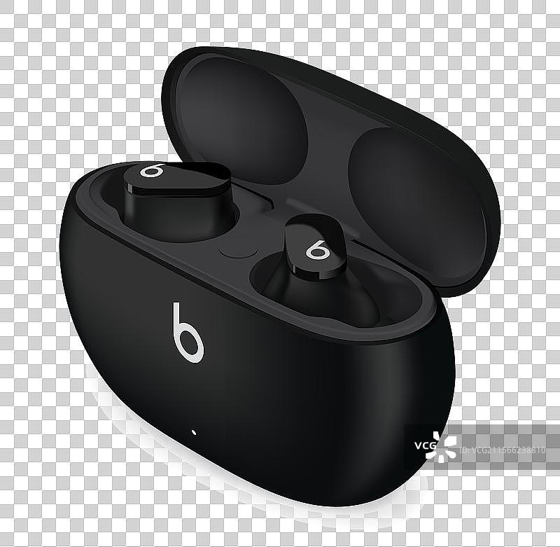 黑色苹果Beats Studio Buds耳机孤立展示图片素材