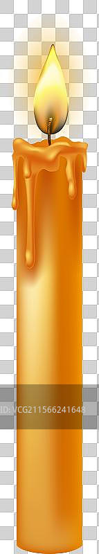 燃烧的蜡烛，蜡油滴落或流动图片素材