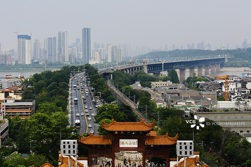 武汉黄鹤楼远眺景观图片素材