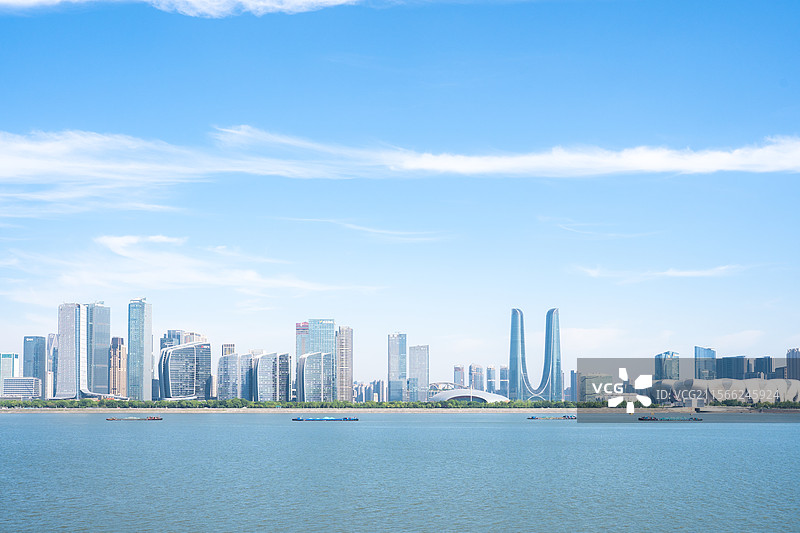 杭州 奥体中心 钱江世纪城 钱塘江 CBD 大莲花图片素材
