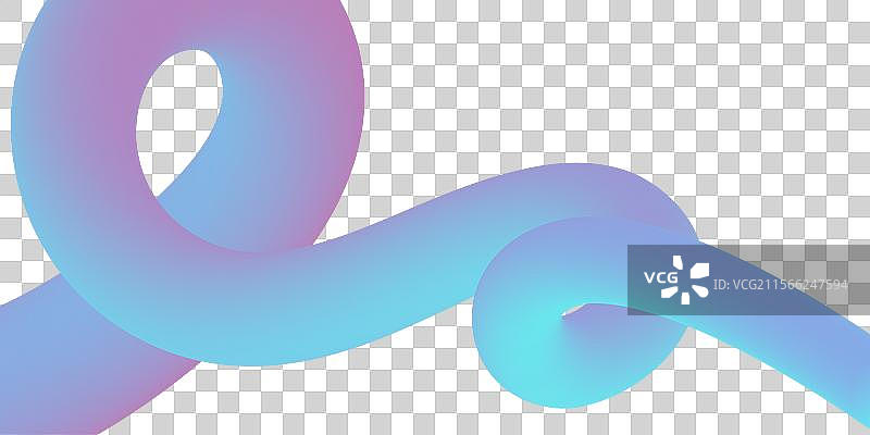 动态波浪状的3D管道在白色背景上图片素材