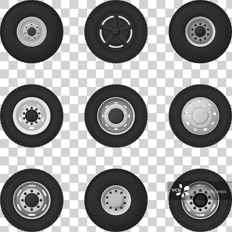 重型车辆的汽车橡胶轮胎图片素材