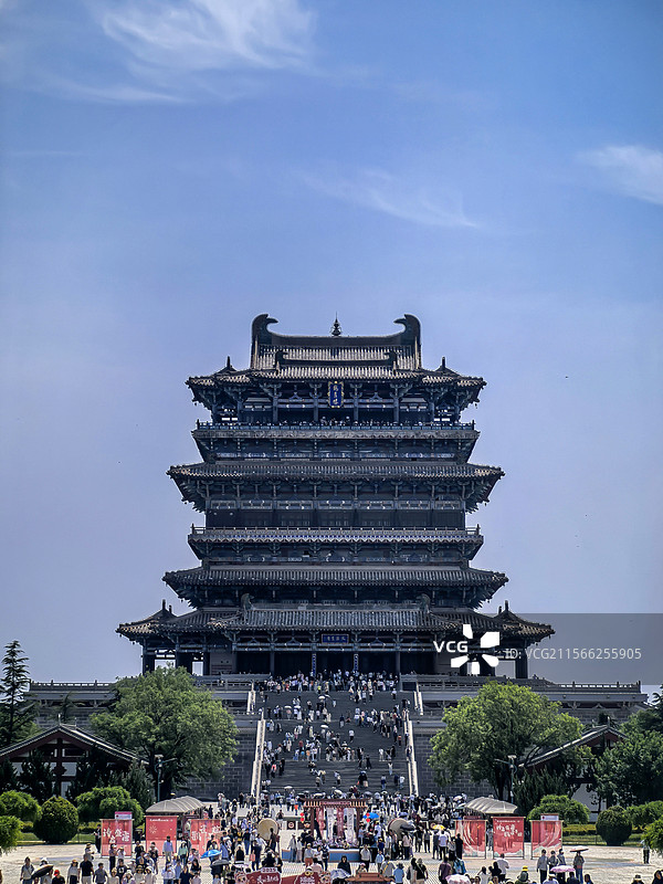 山西永济鹳雀楼美景图片素材