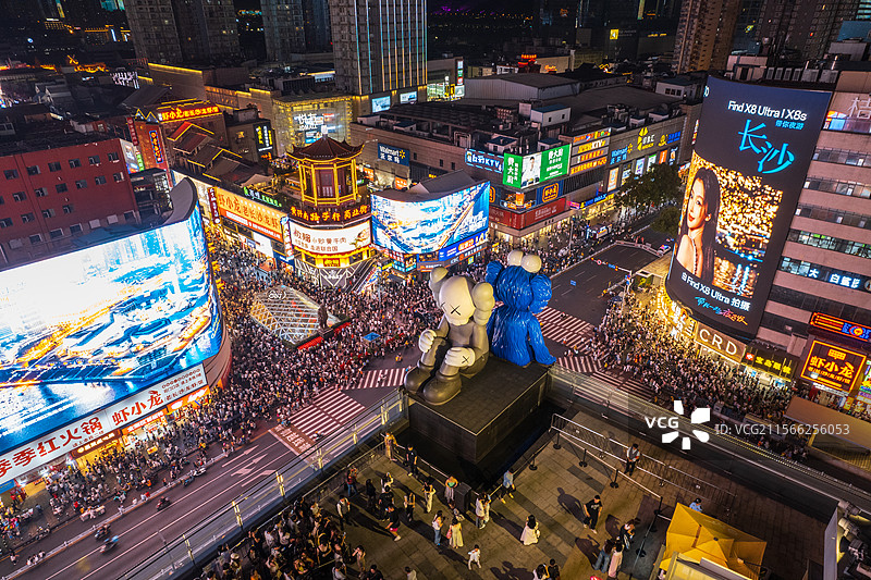 长沙五一广场IFS国金中心夜景图片素材