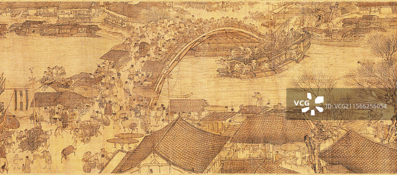 清明上河图北宋张择端中国画-卷九第五图片素材