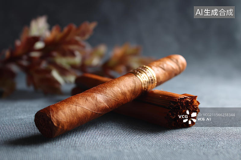 【AI数字艺术】精致雪茄的艺术特写图片素材