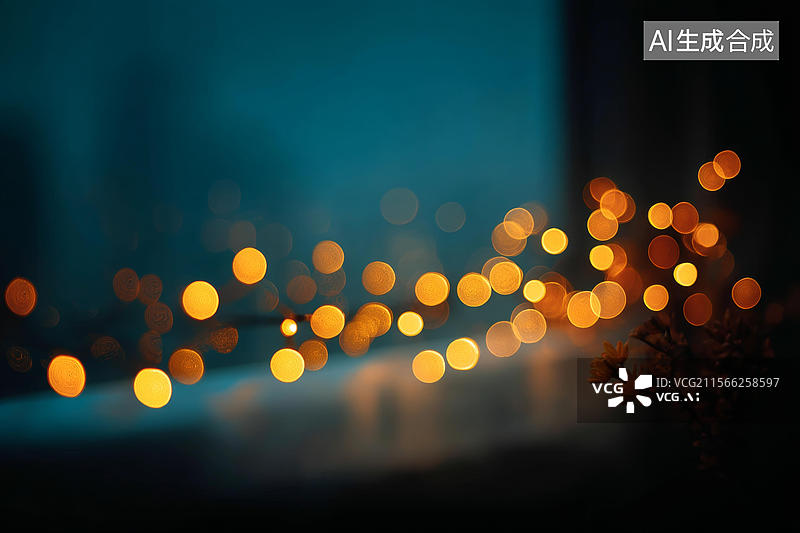 【AI数字艺术】夜晚灯光背景朦胧光影图片素材