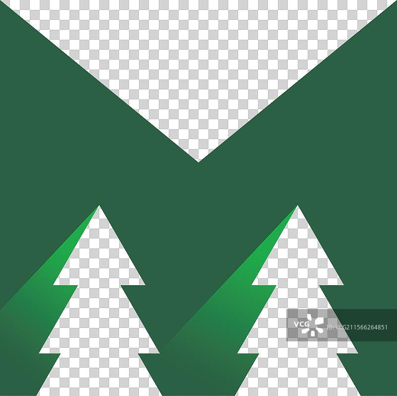 字母M松树标志设计 M森林标志图片素材