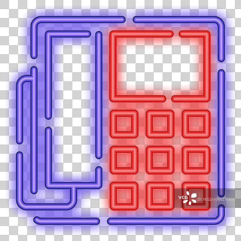 发光的霓虹固定有线办公电话图片素材