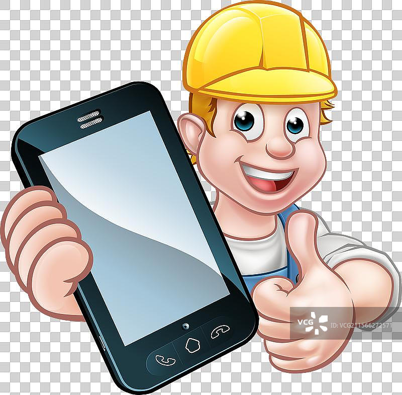 维修工或机械师的手机概念图片素材