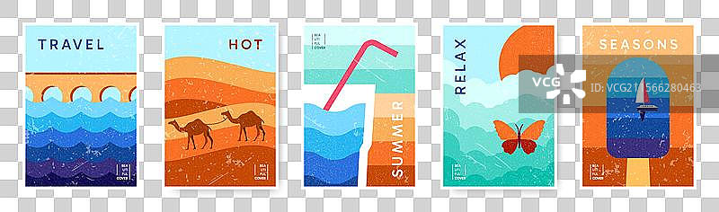 夏季海洋旅行的简约游艇海报横幅图片素材