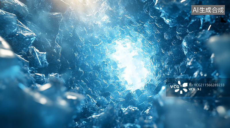 【AI数字艺术】冰晶破裂的瞬间图片素材