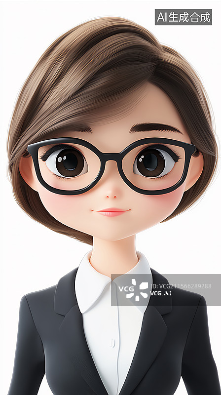 【AI数字艺术】卡通3D职业女人元素图片素材