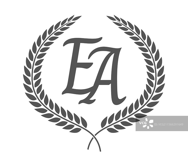 字母E和A的EA字母组合标志设计图片素材