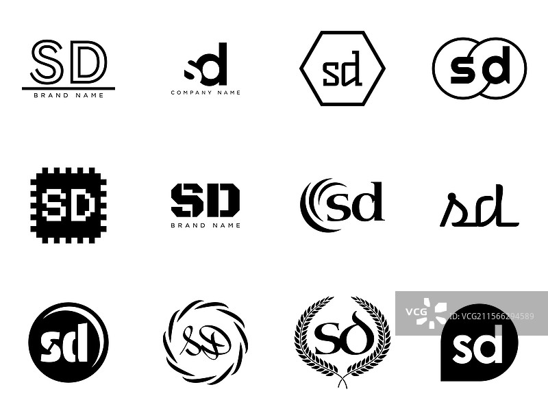 sd公司标志模板字母s和d标识设计图片素材