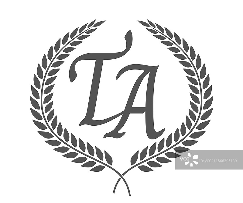 字母T和A的单字母组合标志设计图片素材