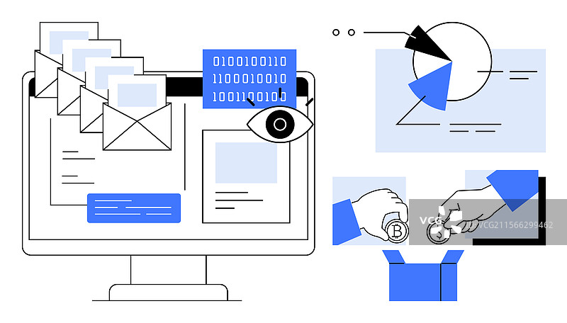 数字通信数据分析与在线图片素材
