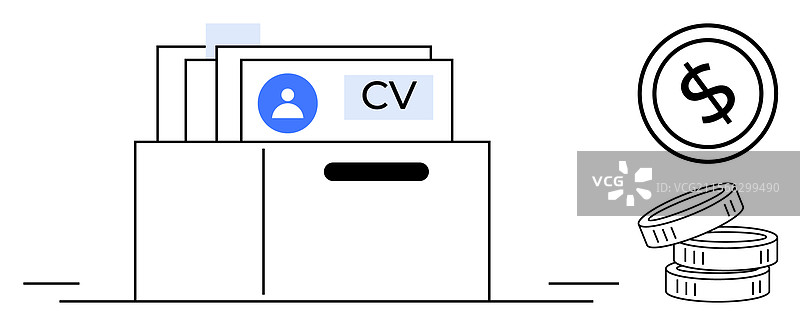 求职申请与经济奖励概念图片素材