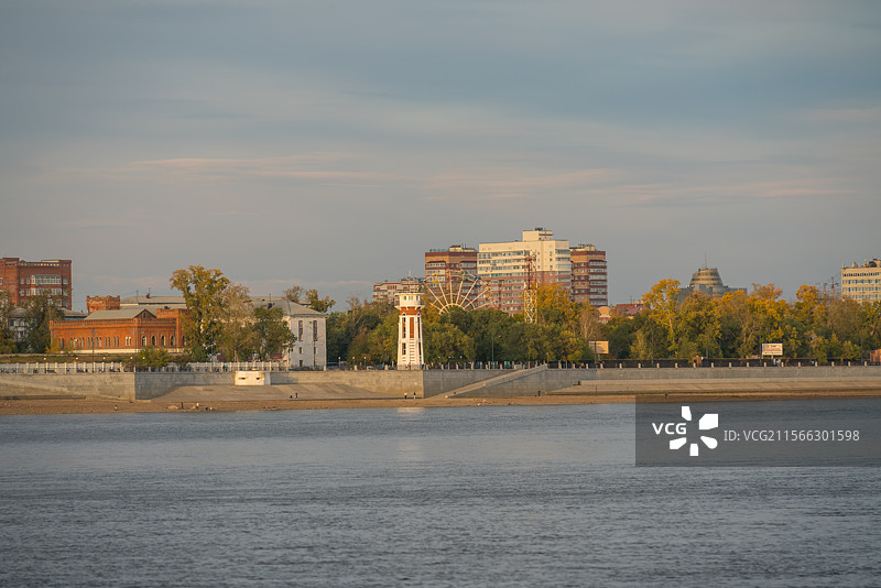 俄罗斯 布拉戈维申斯克市（海兰泡）灯塔图片素材