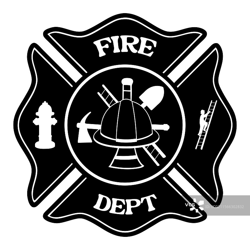 马耳他十字消防徽章概念图片素材