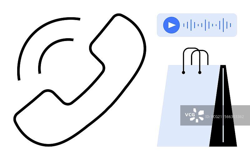 沟通音频消息与购物图片素材